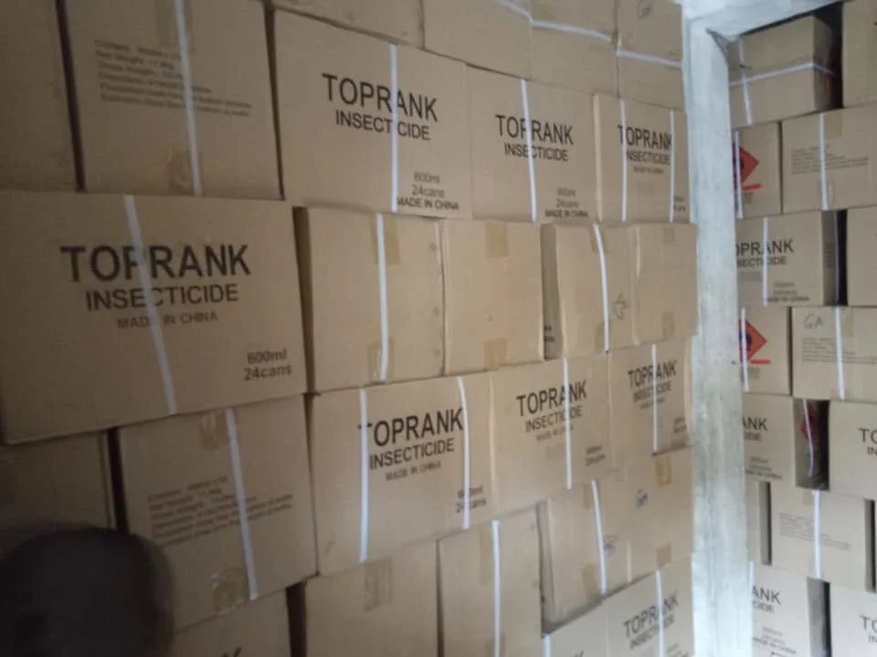 TOPRANK cartons stacked in the C-Success store in Aba